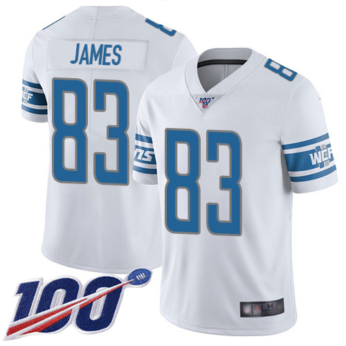 Detroit Lions Limited White Men Jesse James Road Jersey NFL Football #83 100th Season Vapor Untouchable->detroit lions->NFL Jersey